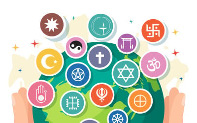 12 World Religion Day Illustration