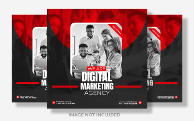 Digital marknadsföring Trendiga röda och svarta Creative Social Media Post