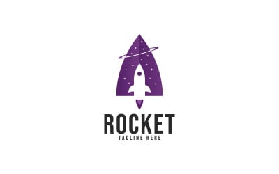 A Letter Rocket Logo Template