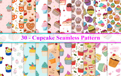 Cupcake Naadloos Patroon, Cupcakepatroon