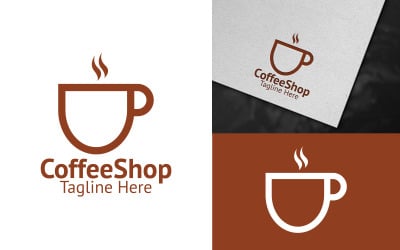 Design de modelo de logotipo de cafeteria