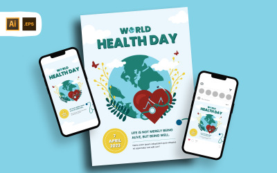 Modelo de Folheto Ilustrativo do Dia Mundial da Saúde