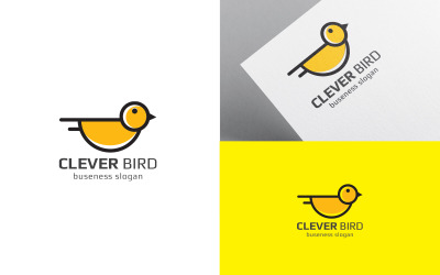 Plantilla de diseño de logotipo de pájaro inteligente