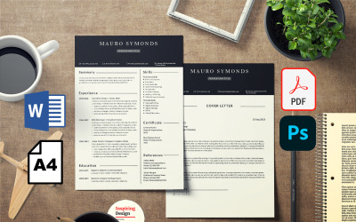 Шаблон резюме Мару Саймондс для друку «Ms word».