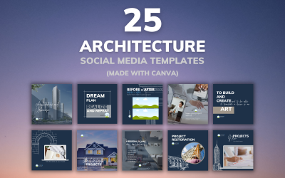 25 Architecture Social Media Templates Fully Editable In Canva