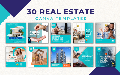 30 ingatlan Canva sablon közösségi médiához