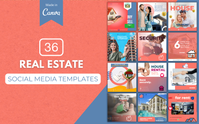 36 Real Estate Canva-mallar för sociala medier