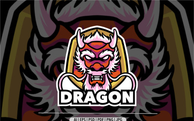 Illustration de conception de logo de mascotte de dragon pour le sport