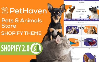 PetHaven – адаптивна тема Shopify 2.0 для магазину тварин і домашніх тварин