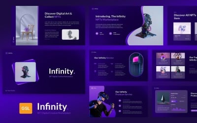 Plantilla de diapositivas de Google del mercado creativo digital NFT