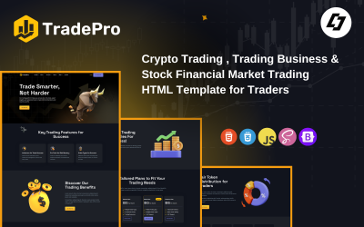 TradePro – Az Ultimate HTML sablon kereskedéshez, Forexhez, kriptovalutához és befektetésekhez