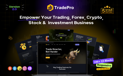 TradePro: la plantilla HTML definitiva para operaciones, Forex, criptomonedas e inversiones