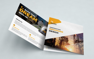 Bouw vierkante driebladige brochure