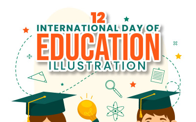 12 Mezinárodní den vzdělávání ilustrace