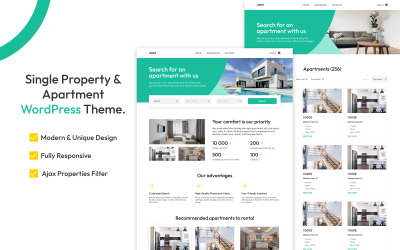 Apartamentos: tema de WordPress para alquilar y vender bienes raíces