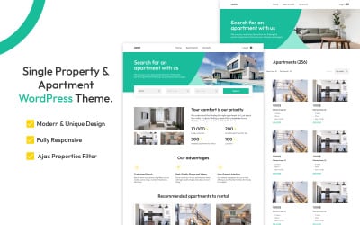 Apartmanok – WordPress-téma ingatlanok bérbeadásához és eladásához