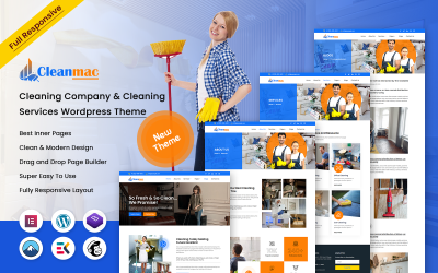 Cleanmac - Firma sprzątająca i usługi sprzątające Motyw WordPress