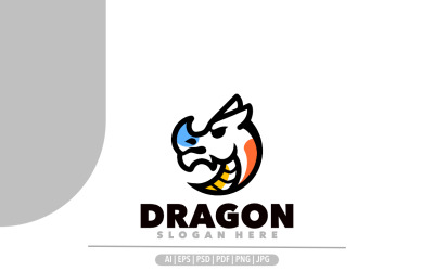 Diseño de logotipo de símbolo de línea de dragón