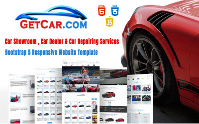 GetCar - Autoshowroom, autodealer en autoreparatiediensten Responsieve websitesjabloon