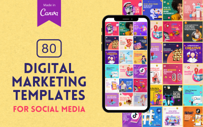 80 prémium digitális marketing Canva sablon közösségi médiához