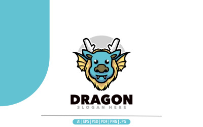 Illustrazione del design del logo della mascotte Baby Dragon