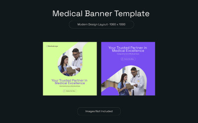 Lékařská zdravotní péče sociální média post a šablona webového banneru
