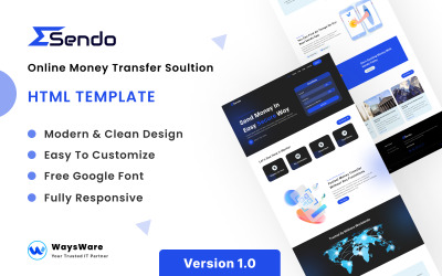 Sendo - Online pengaöverföring Soultion HTML-mall