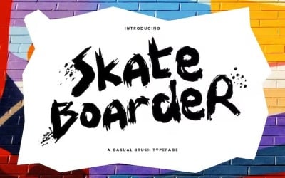 Skateboarder: caratteri tipografici a pennello divertenti e casual