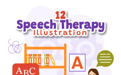12 Speech Therapy Vector Illustration