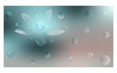 Bakgrundsbild 14400x8100px i grönt färgschema med lotus på stjärnhimmel