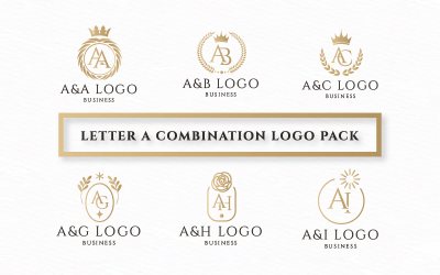 Пакет комбинированных логотипов с буквой A Pro Branding