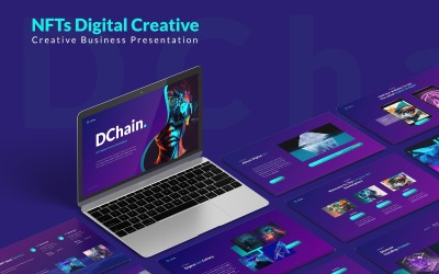 DChain – NFT digitális kreatív PowerPoint sablon
