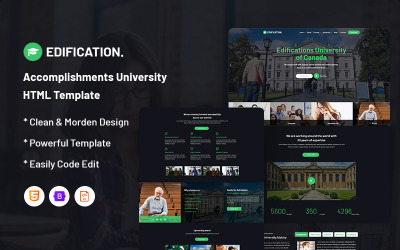 Edification — шаблон веб-сайта университета достижений