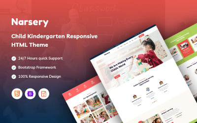 Narsery – responsywny szablon strony internetowej dla przedszkolaków