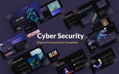 Plantilla de PowerPoint de seguridad cibernética segura