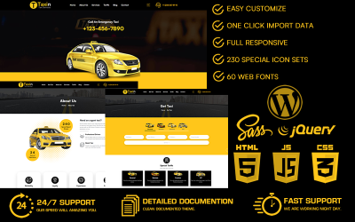 Taxin - Taksi Hizmetleri WordPress Teması