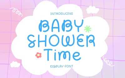 Baby Shower Time - Ručně psané písmo displeje