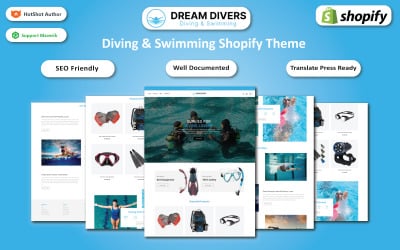 Dream Divers - многофункциональная тема Shopify для дайвинга и плавания