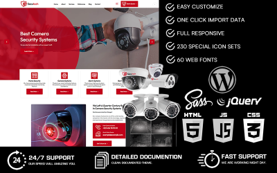 Secutech - 家庭自动化和摄像头安全系统 WordPress 主题