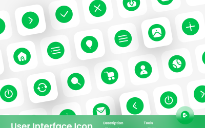 Benutzeroberflächen-Icon-Set mit kreisförmigem Füllstil