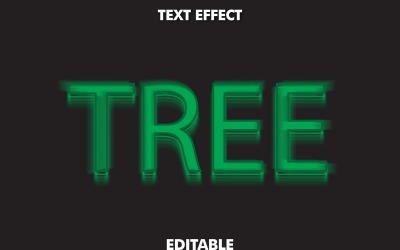 3d 树文本效果设计。现代文字设计。完全可编辑的文字效果。