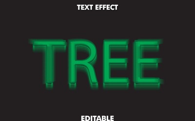 3D TREE szöveg effektus tervezés. modern szövegtervezés. teljesen szerkeszthető szövegeffektus.