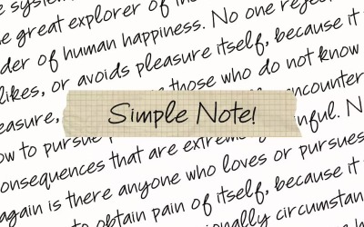 Eenvoudige notitie - Let op handgeschreven lettertype