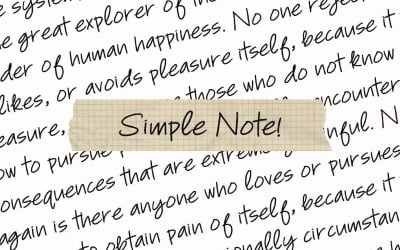 Einfache Notiz - Handschriftliche Notizschrift
