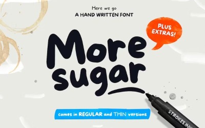 Mehr Sugar-Schriftart – Handschriftliche Schriftart