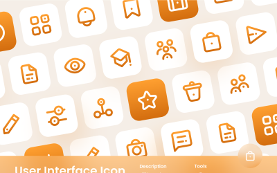 Zestaw ikon interfejsu użytkownika Gradientowy styl konturu