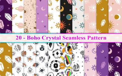 Boho Kristal Naadloos Patroon, Kristal Naadloos Patroon