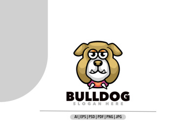 Disegno del fumetto del logo della mascotte del bulldog