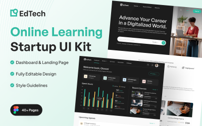 EdTech - Çevrimiçi Öğrenme Başlangıç Web Kullanıcı Arayüzü Kiti