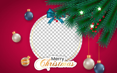 jul fotoram och jul ram med furu gren julboll och stjärna stil